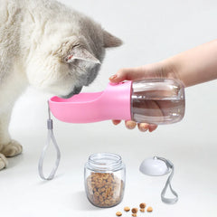 Portable Water Bottle For Dogs with Food Container
