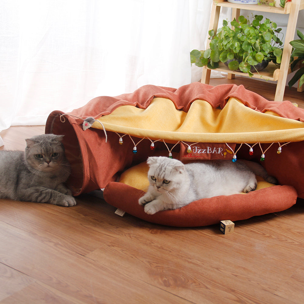 Pet Cats Tunnel Toy Interactive Play Toy