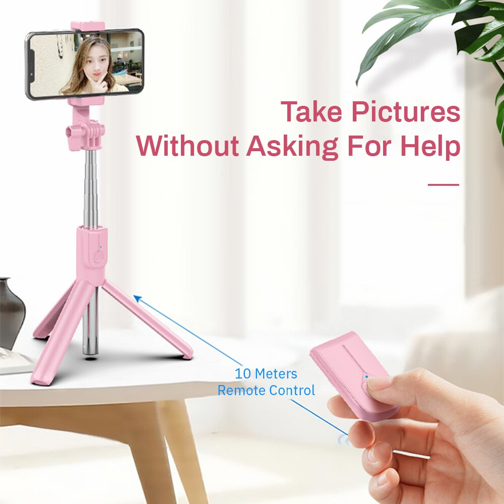 Portable Tripod Selfie Stick With Light