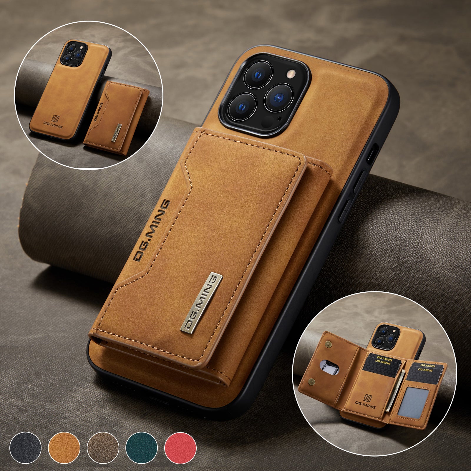 2 in 1 Detachable iPhone Leather Case Wallet and Card Holder