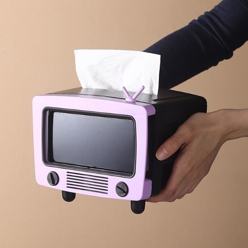 TV Tissue Box Phone Holder